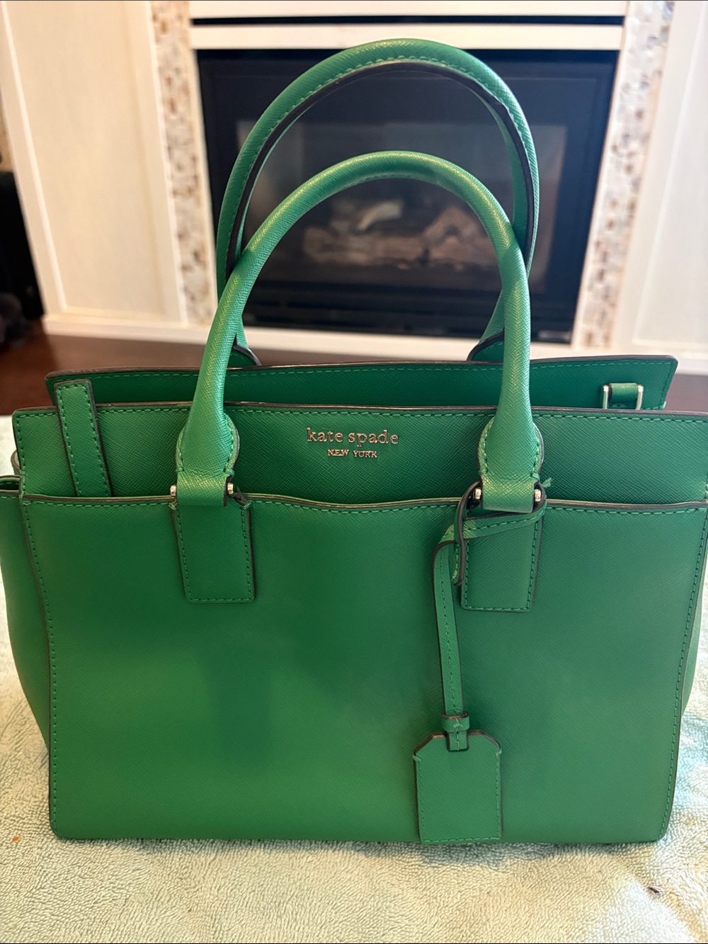 kate spade Green Saffiano Leather Satchel